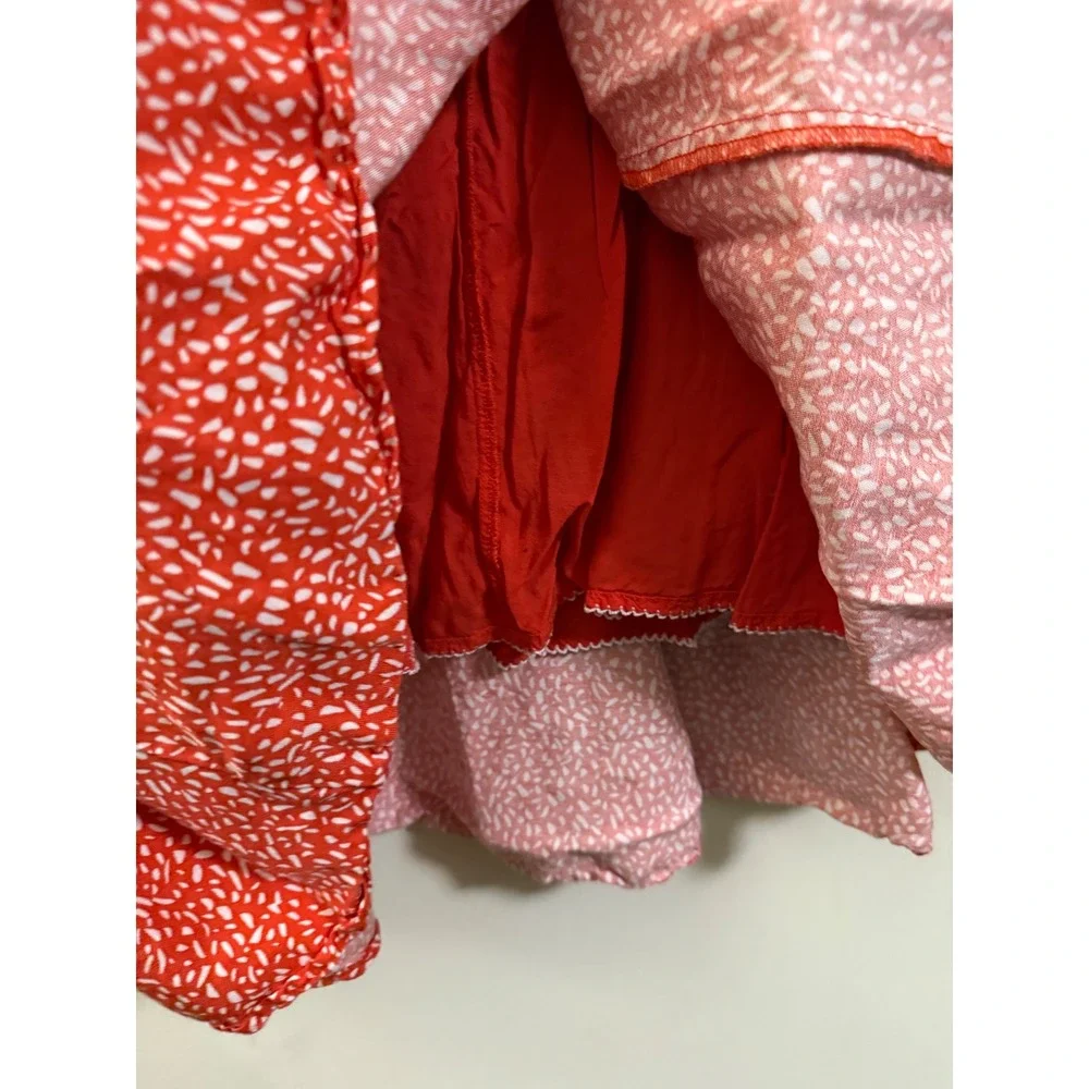 Anthropologie Moglea Dappled A-Line Red & White Micro Dot Maxi Skirt Women's - 0